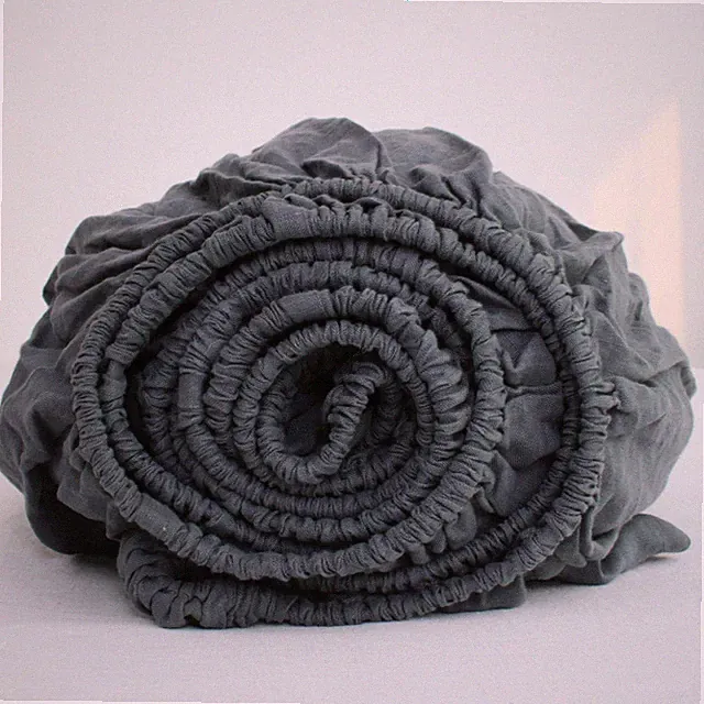 100% Organic Linen Fitted Twin XL 39"X80" Only 1 Piece,Stone Washed French Li...