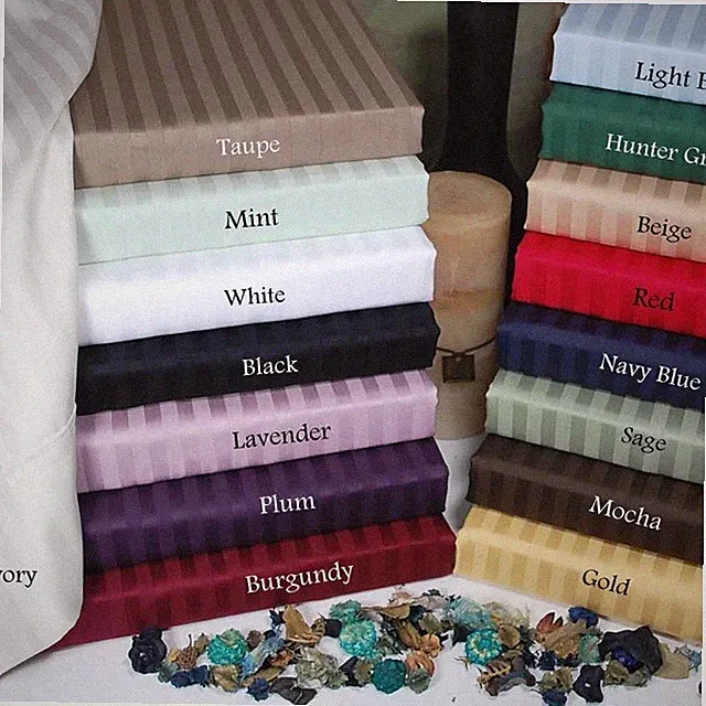 1000 TC OR 1200 TC Egyptian Cotton Select Bed Sheets Stripes Colors Twin Size