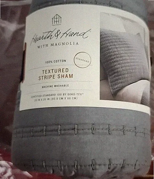 2pk NWT Hearth & Hand with Magnolia Radiant Gray Quilted Standard Pillow Shams