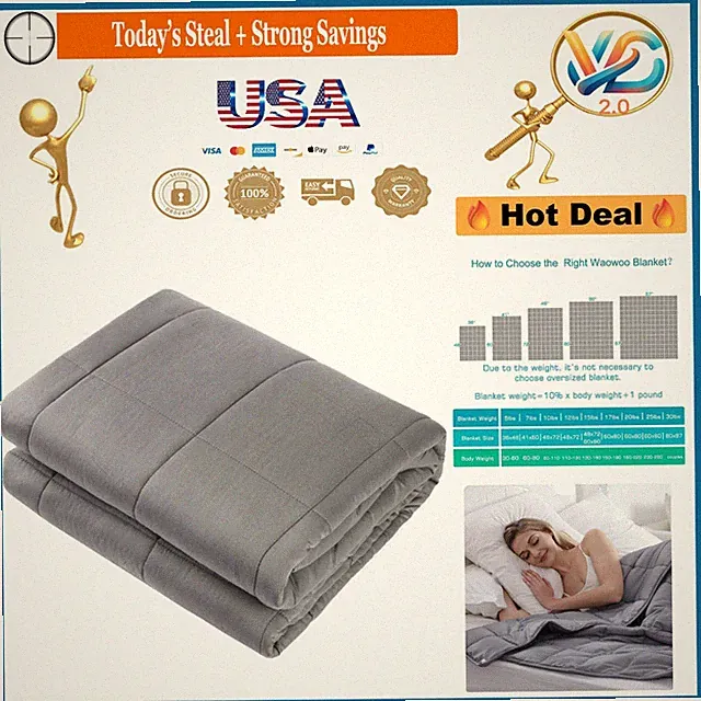 Adult Queen Size Weighted Blanket 15lbs Microfiber Dark Grey Breathable