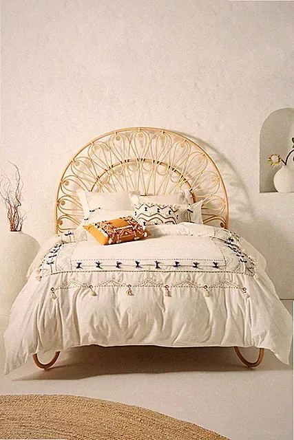 Anthropologie Vineet Bahl Embroidered Romula KING Duvet Cover Boho Blanket NEW