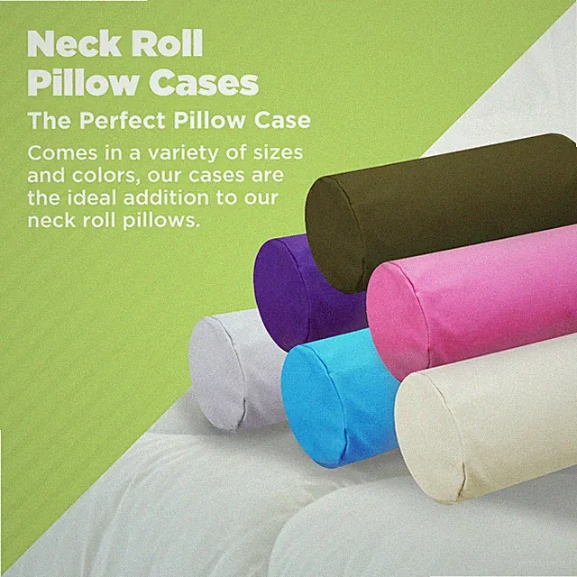 Cotton Fabric Neck Roll Pillowcase - Soft Washable Woven Cotton Pillow Cover