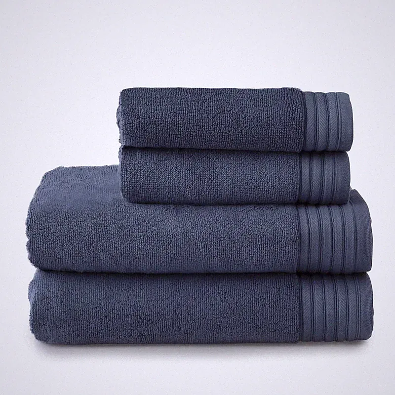 Egyptian Cotton Hand/Wash Towel Set of 4 - Blue Egyptian Cotton Hand/Wash Towels
