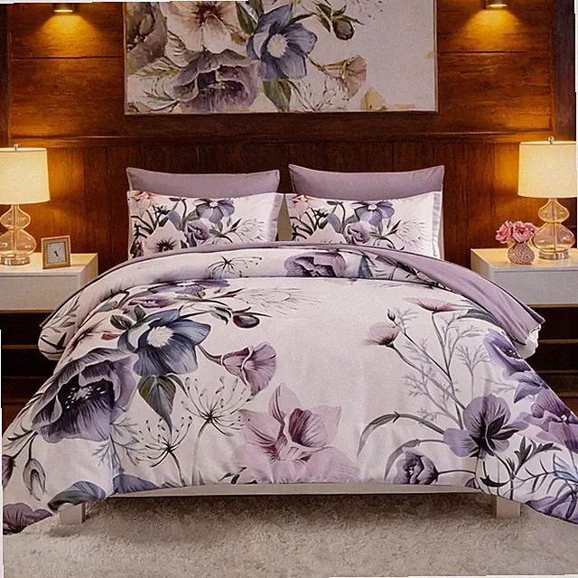 Floral Comforter Set Bed in a Bag Farmhouse Rustic Microfiber All Season Bedding