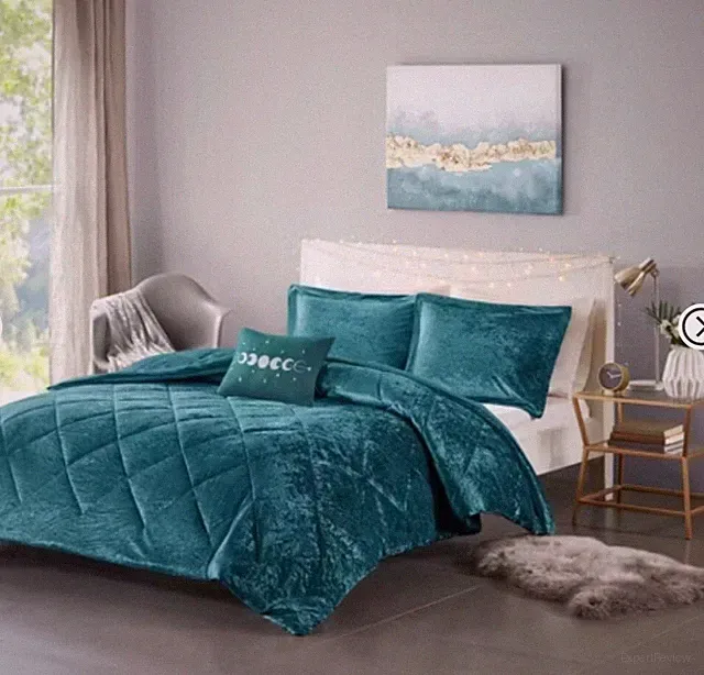 Intelligent Design Twin/TXL Size Duvet Cover Set 3-Pcs Velvet Machine Wash Teal