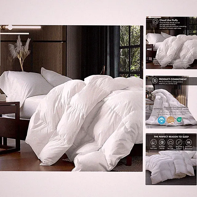 Luxurious California King 108x98 Goose Down Comforter - 100% Egyptian Cotton