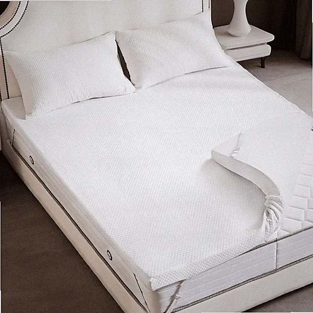 Memory Foam Mattress Topper w/Removable Soft Cover&Adjustable Elastic Strap