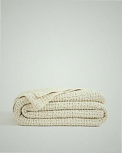 NWOT QUINCE ORGANIC COTTON HAND STITCHED QUILT ONLY FULL QUEEN UNDYED No Shams