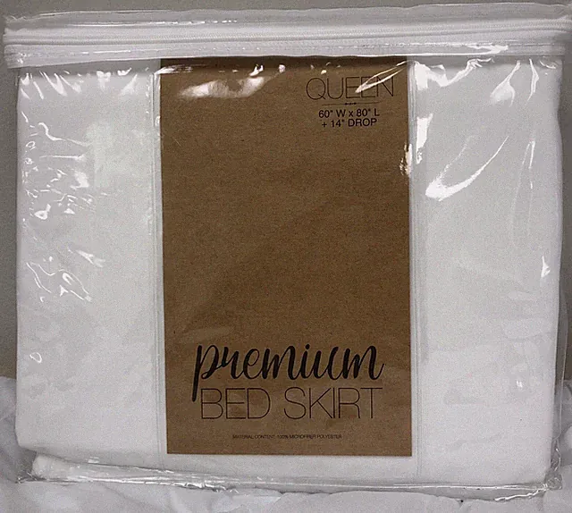 Premium Bed Skirt Queen Hypoallergenic White