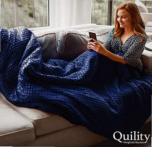 Quility Weighted Blanket for Adults with Cover (12 LB 48 x 72) Blue