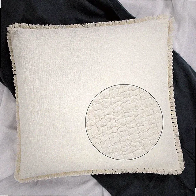 Quilted Euro Sham Ivory Set of 2 Muslin Cotton 26×26 European Pillow Cover Ta...