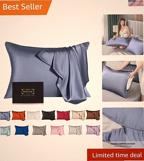 Silk Pillowcase for Hair Skin Cooling Breathable Toddler 18x13