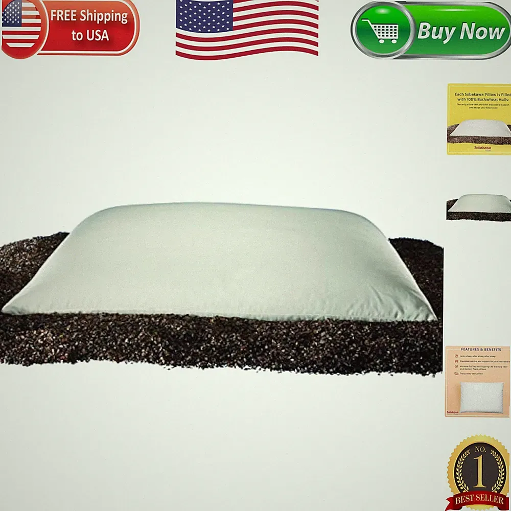 Traditional Buckwheat and Cotton Pillow for Comfortable Sleep - Hand Wash Only