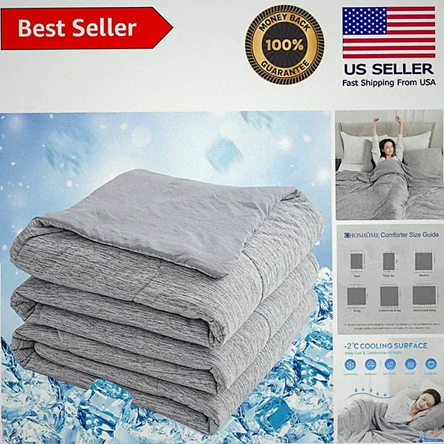 Twin Size Cooling Comforter - Arc-Chill Technology for Hot Sleepers, 60x90 Grey