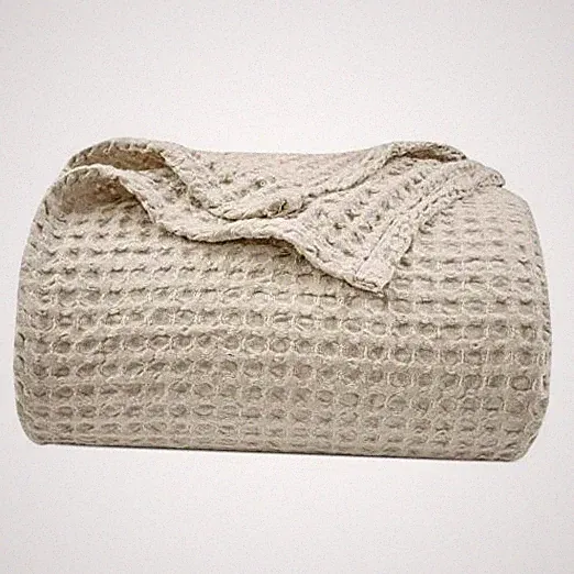 Ultra Soft Waffle Weave Blanket King Size King(104" x 90") Light Khaki/Linen