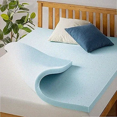 Ventilated Memory Foam Mattress Topper, Cooling Gel Infusion, Queen 1.5 Inch