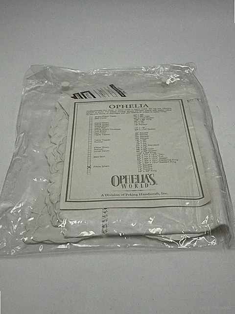 VTG Ophelias World Pillow Shams Set (2) square 10 x 10 Hand Embroidery NOS
