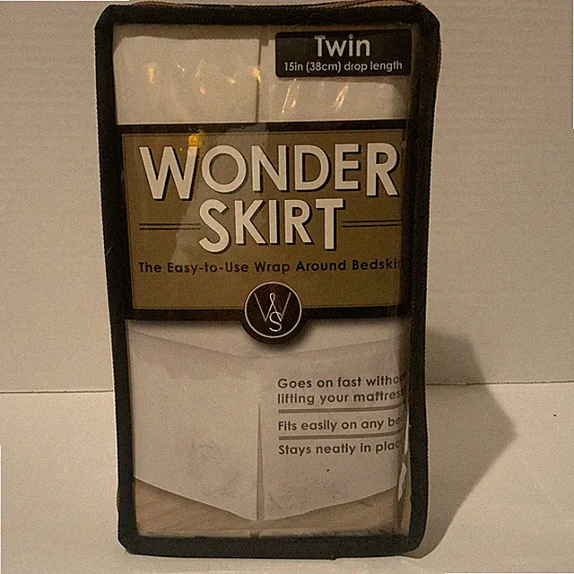 Wonder Skirt Wrap Around Twin Bedskirt Ivory 15" Drop